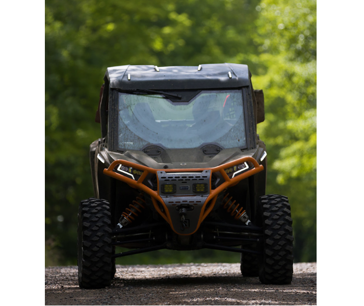 Ravek - Front Bumper/Skid Plate with Amber Lights - Orange -Polaris - RZR XP 1000