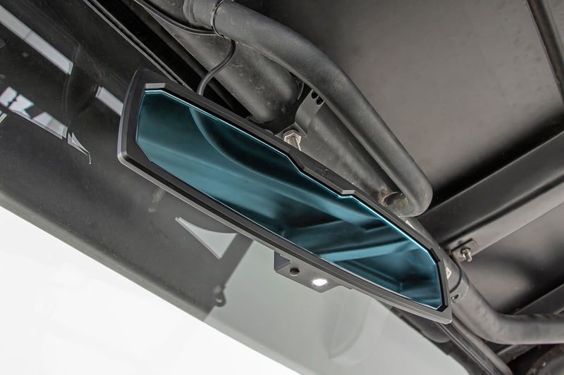 Rough Country - UTV Aluminum Rear View Mirror - Dome Light| 12" | 1.75-2" Mount