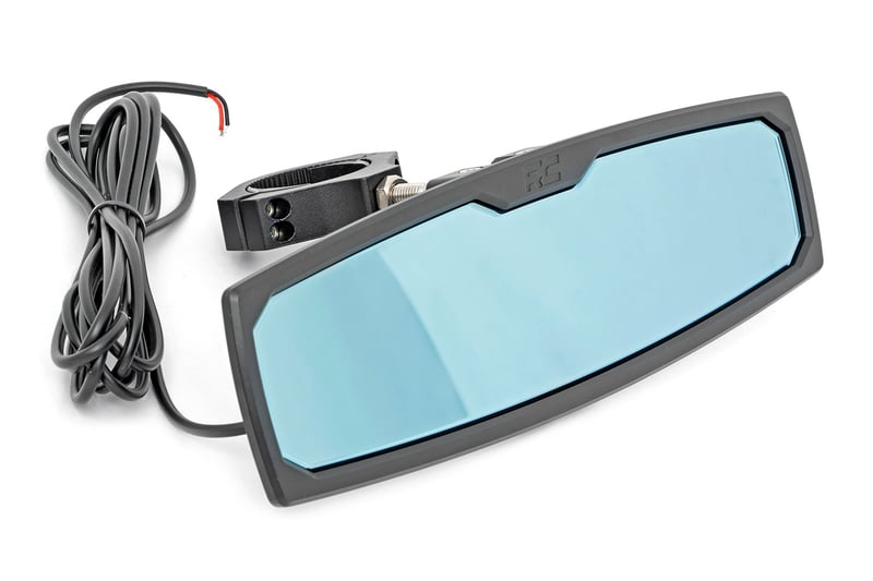 Rough Country - UTV Aluminum Rear View Mirror - Dome Light| 12" | 1.75-2" Mount