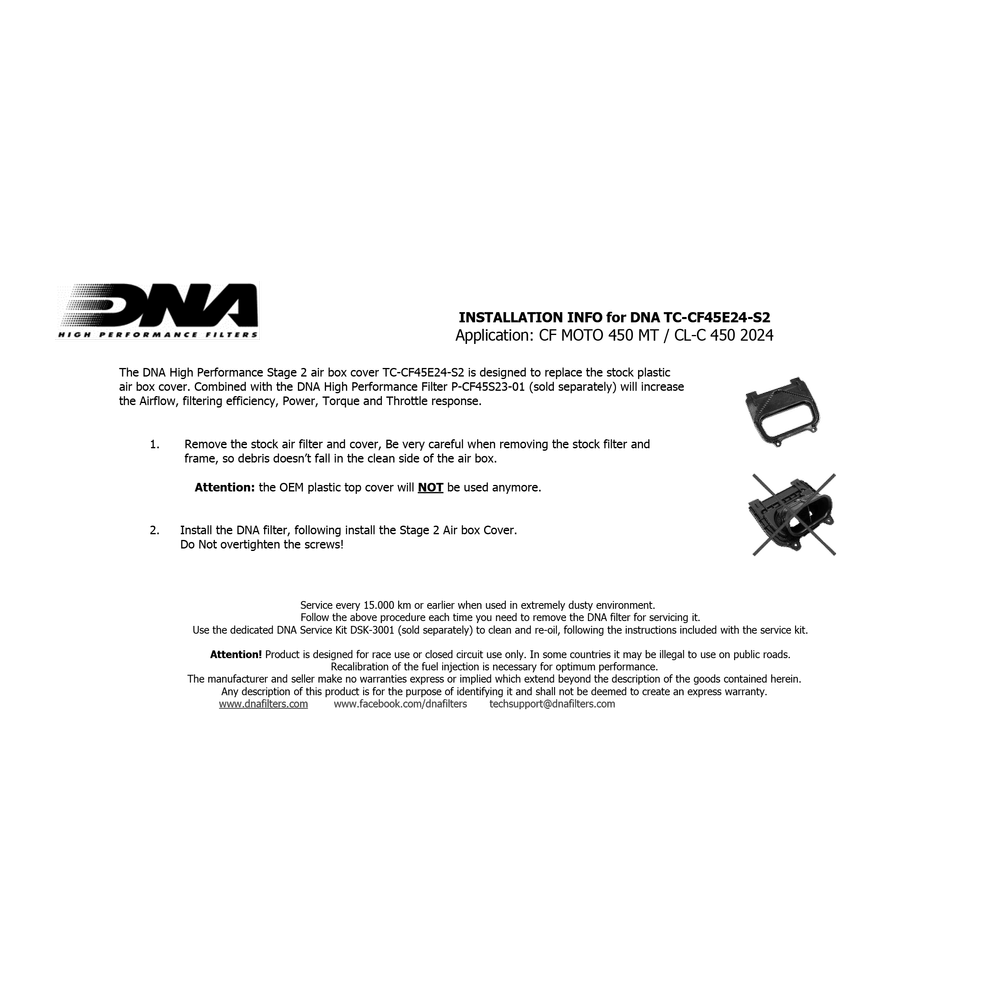 CFMOTO 450 CL-C - DNA Air Cover Stage 2 and Filter Combo
