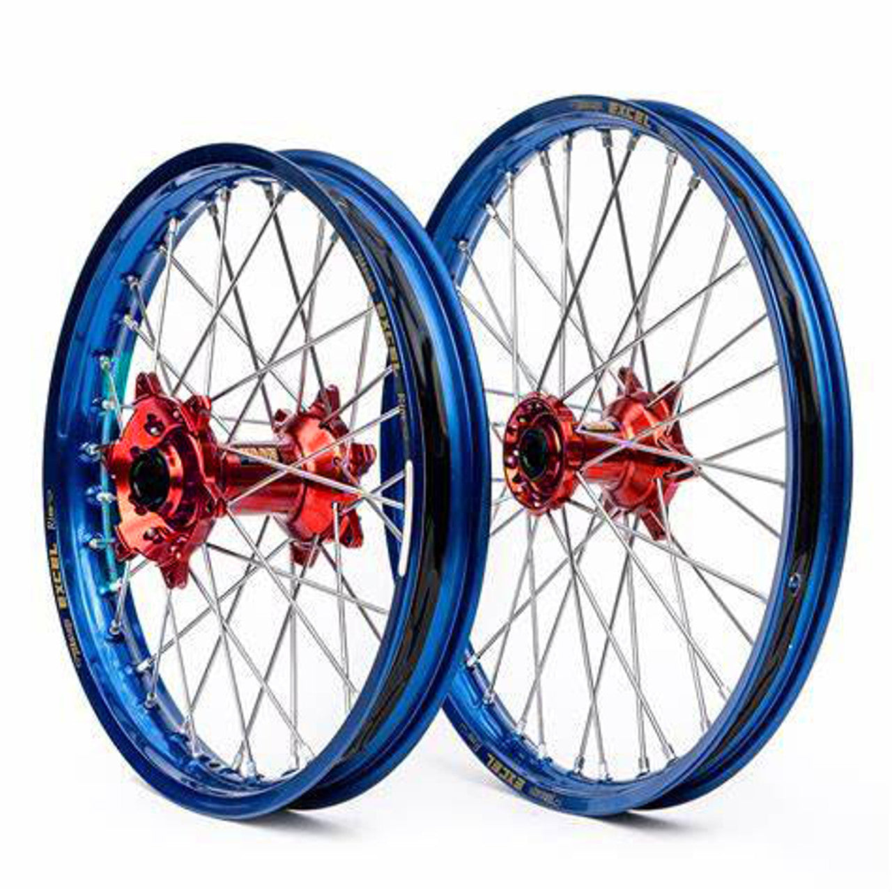 Beta - Dubya Wheel Set Red Hub, Blue Rim, Red Nips