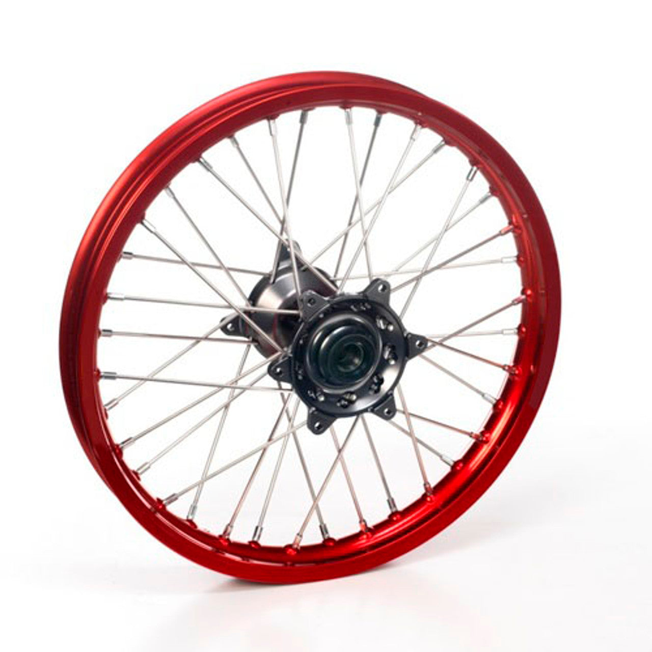 Beta - Dubya Wheel Set Black Hub, Red Rim, Black Nips