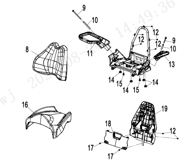 2024+ (G3) CFORCE PASSENGER SEAT - CFORCE 800/1000 TOURING (G3)
