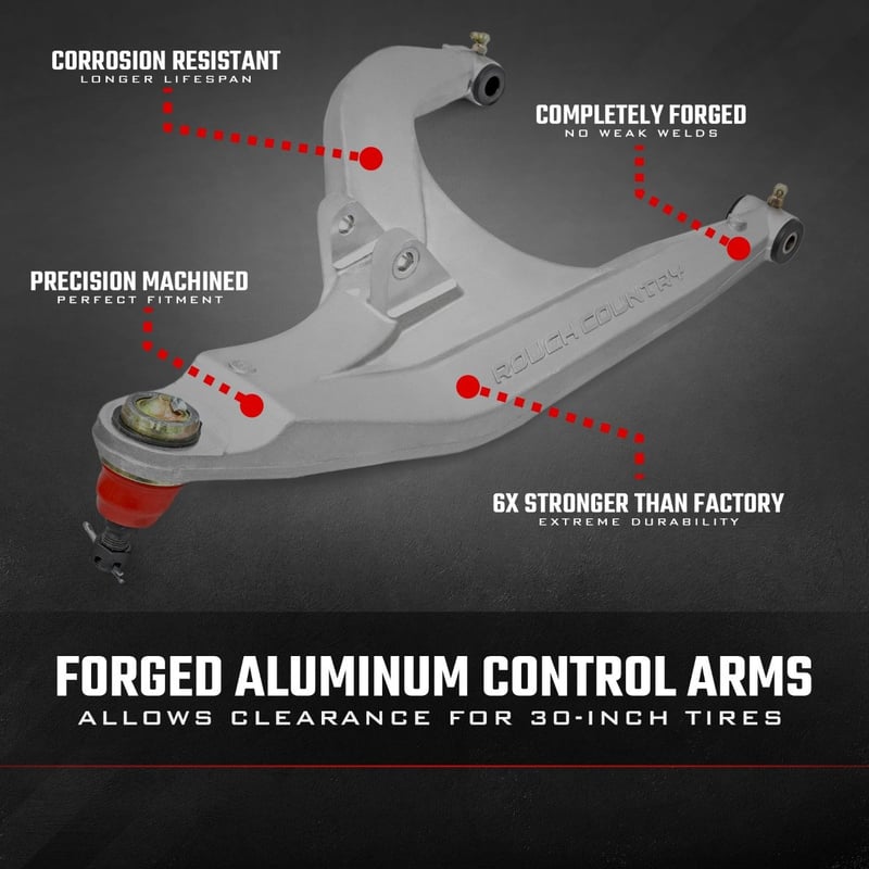 Rough Country - Aluminum Control Arms - High Clearance w/ 2" Forward Offset | Can-Am Defender HD 5/HD 8/HD 9/HD 10