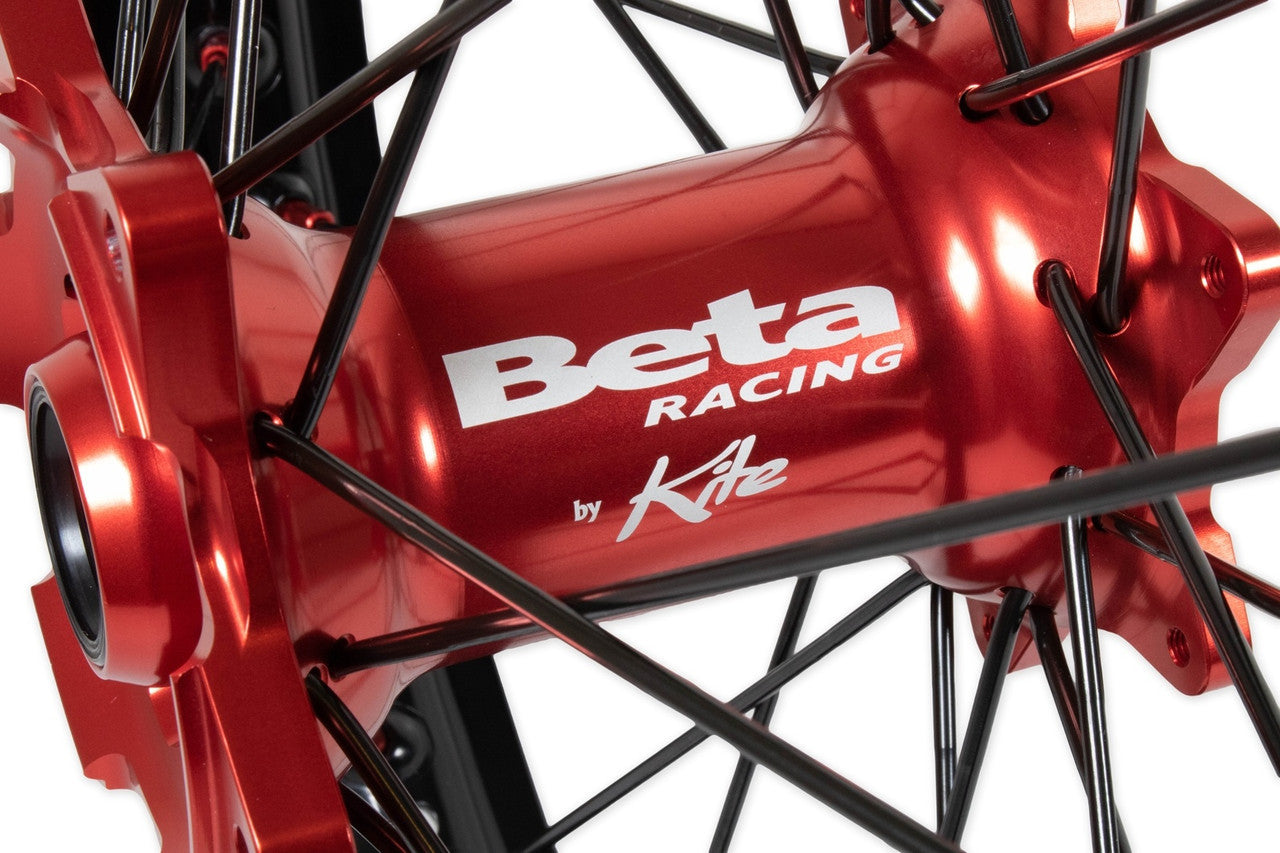 Beta Racing Kite 18" Rear Wheel, Red Hubs, Red Nipples, Black Spokes, Black Rim