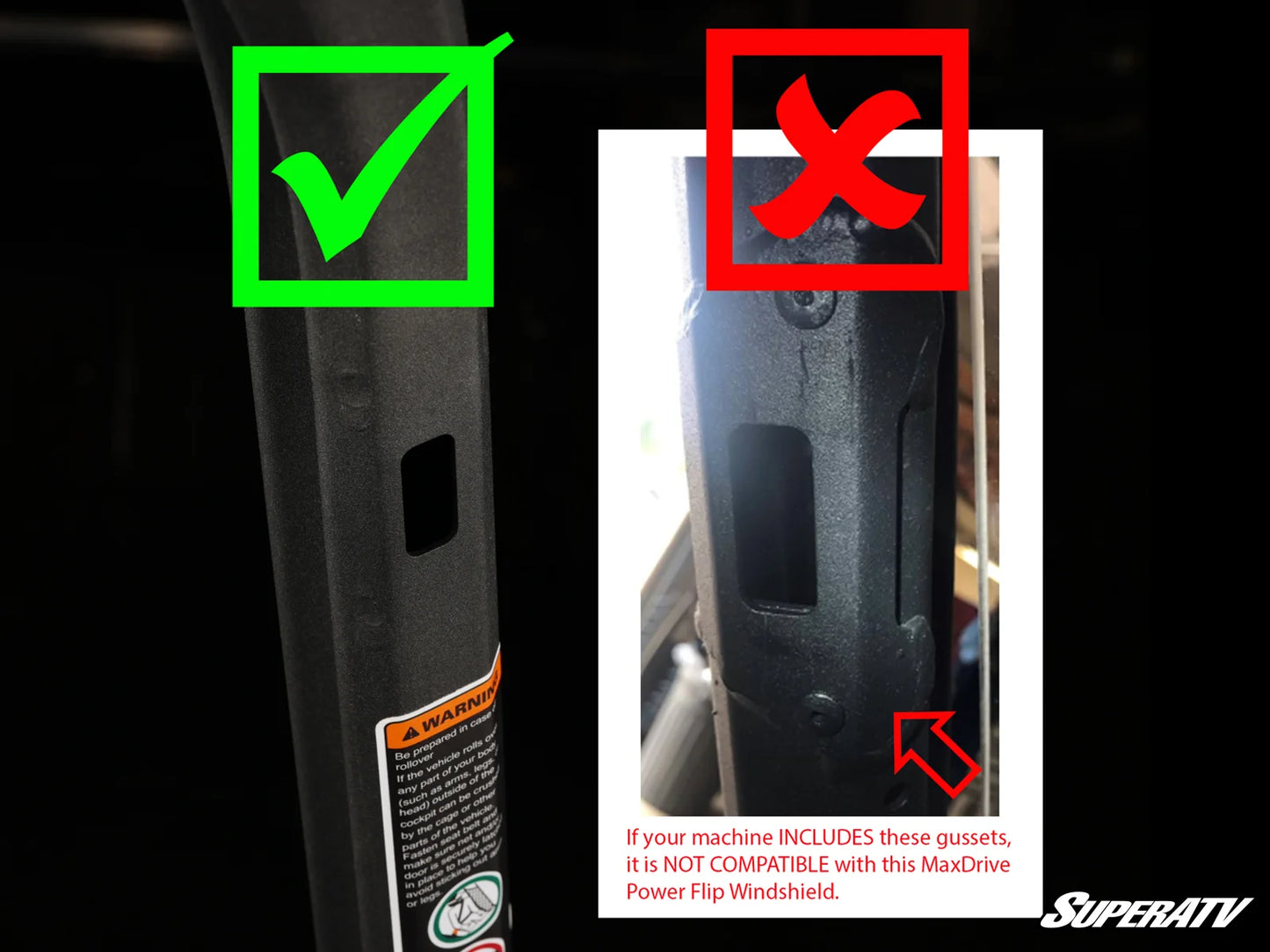 SuperATV - Can-Am Maverick Trail MaxDrive Power Flip Windshield