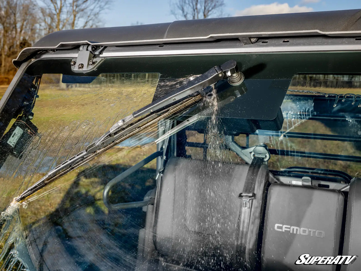 SuperATV - CFMOTO UForce 1000 MaxDrive Power Flip Glass Windshield