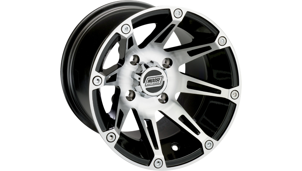 Moose Offroad - Wheel - 387X - Front - Machined Black - 14x7 - 4