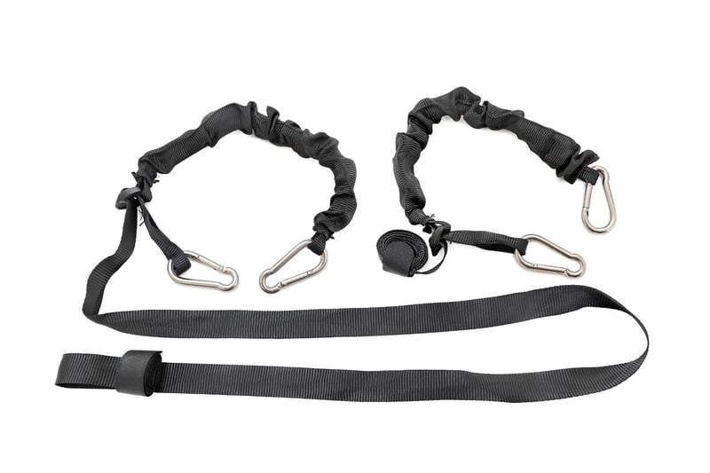 Rough Country - Elastic Straps - Carabiner Ends | 1" X 6' | Pair