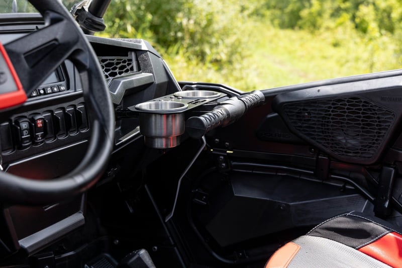 Rough Country - Passenger Grip Handle Dual Cup Holder - Polaris RZR Turbo R 4
