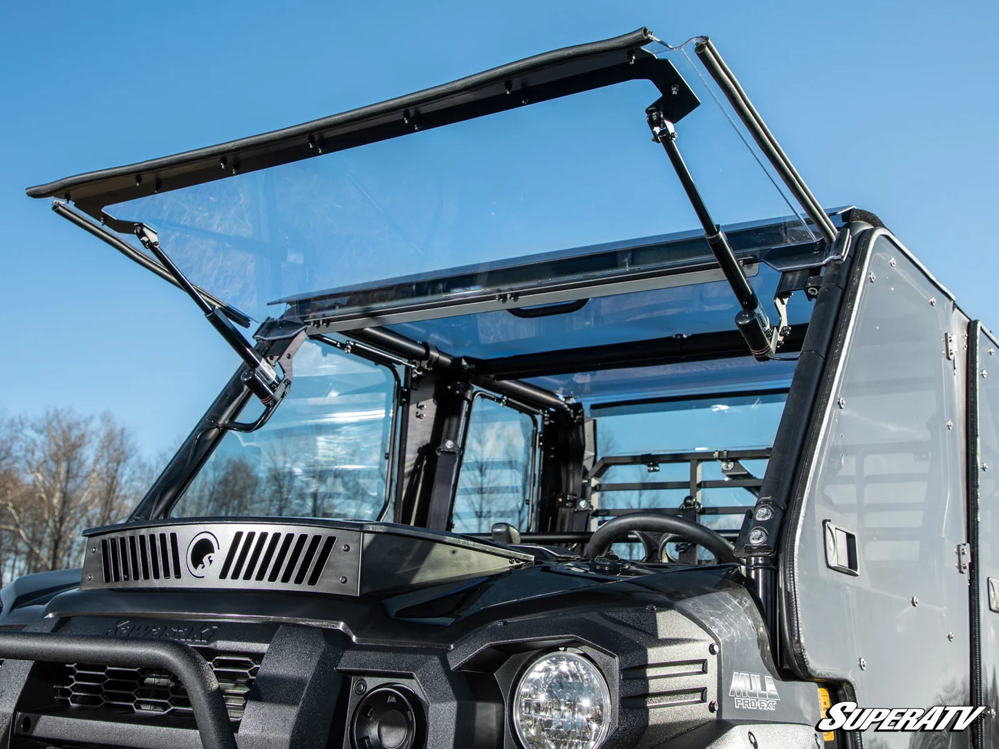 SuperATV - Kawasaki Mule Pro MaxDrive Power Flip Windshield