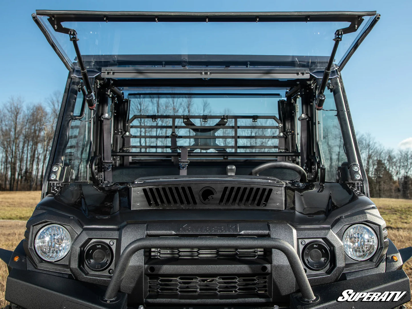 SuperATV - Kawasaki Mule Pro MaxDrive Power Flip Windshield
