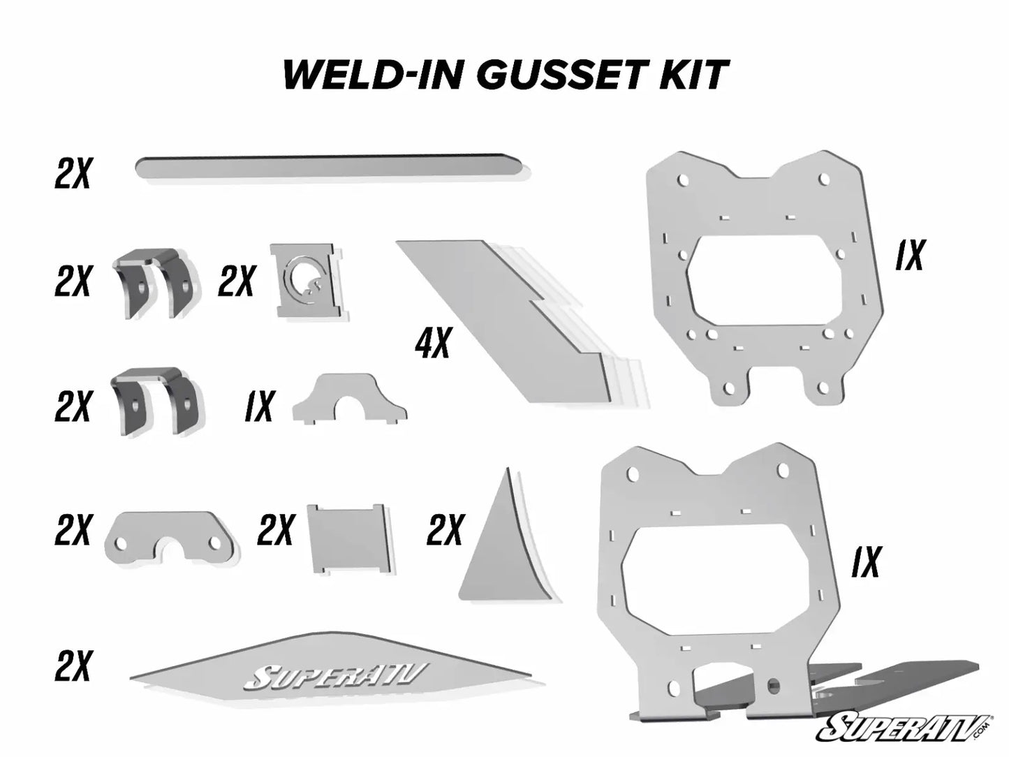 SuperATV - Can-Am Maverick X3 Weld-In Gusset Kit