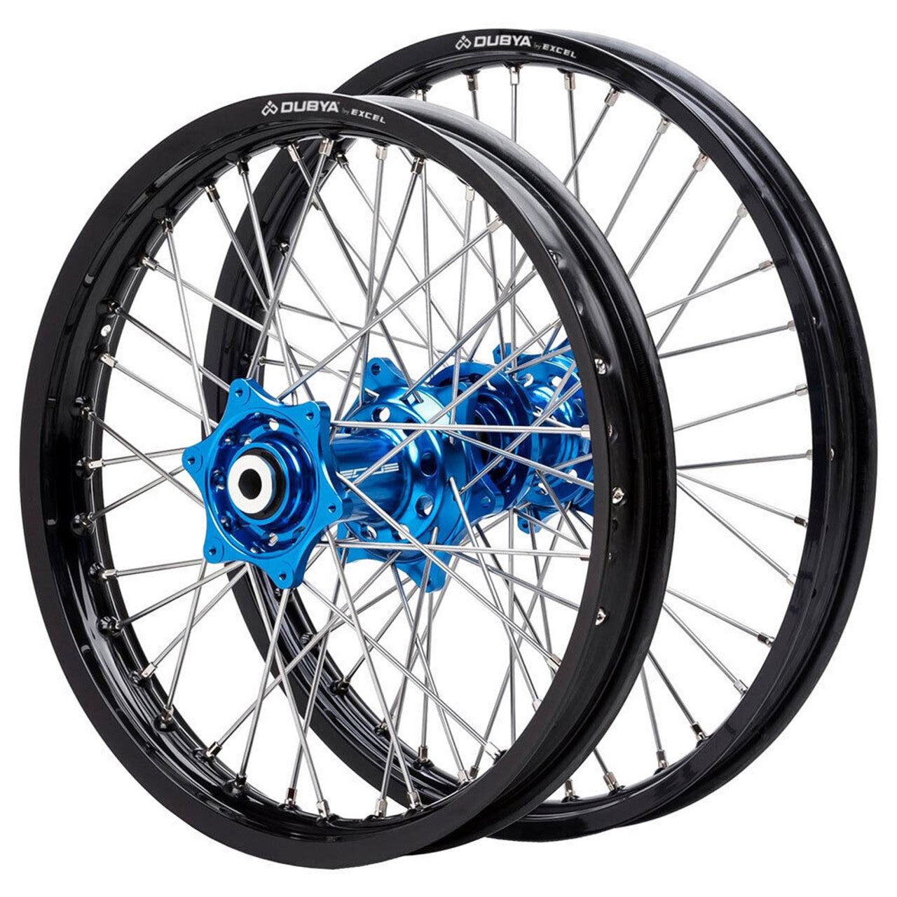 Beta - Dubya Wheel Set Blue Hub, Black Rim, Blue Nips