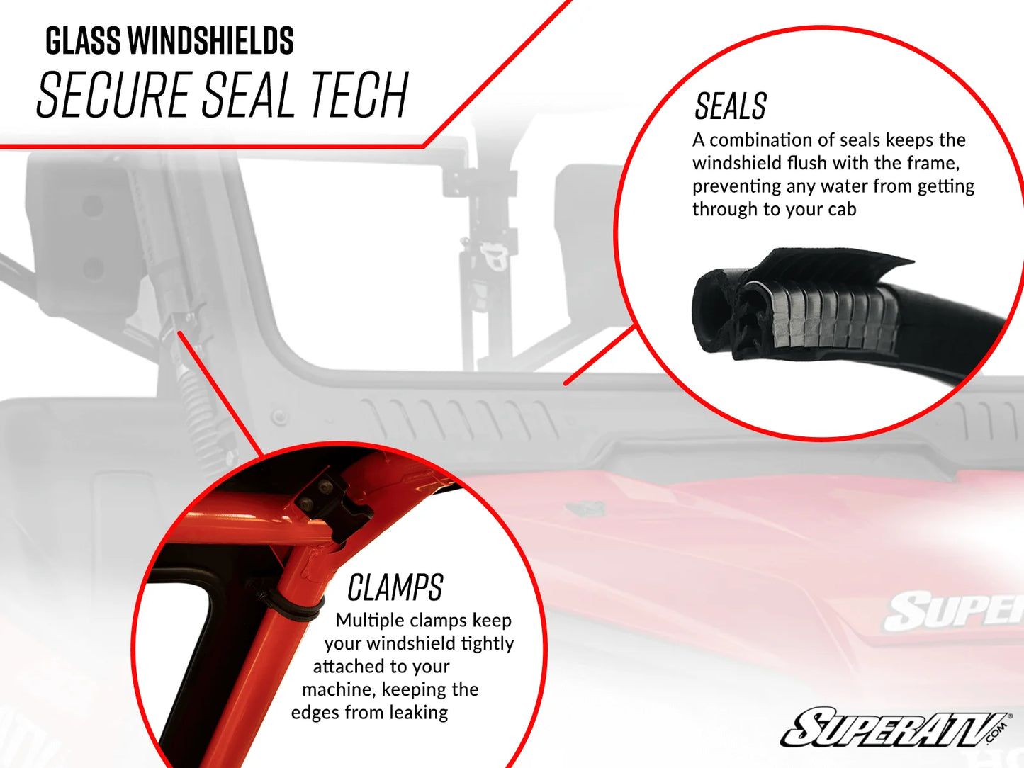 SuperATV - CFMOTO ZForce 950 Glass Windshield