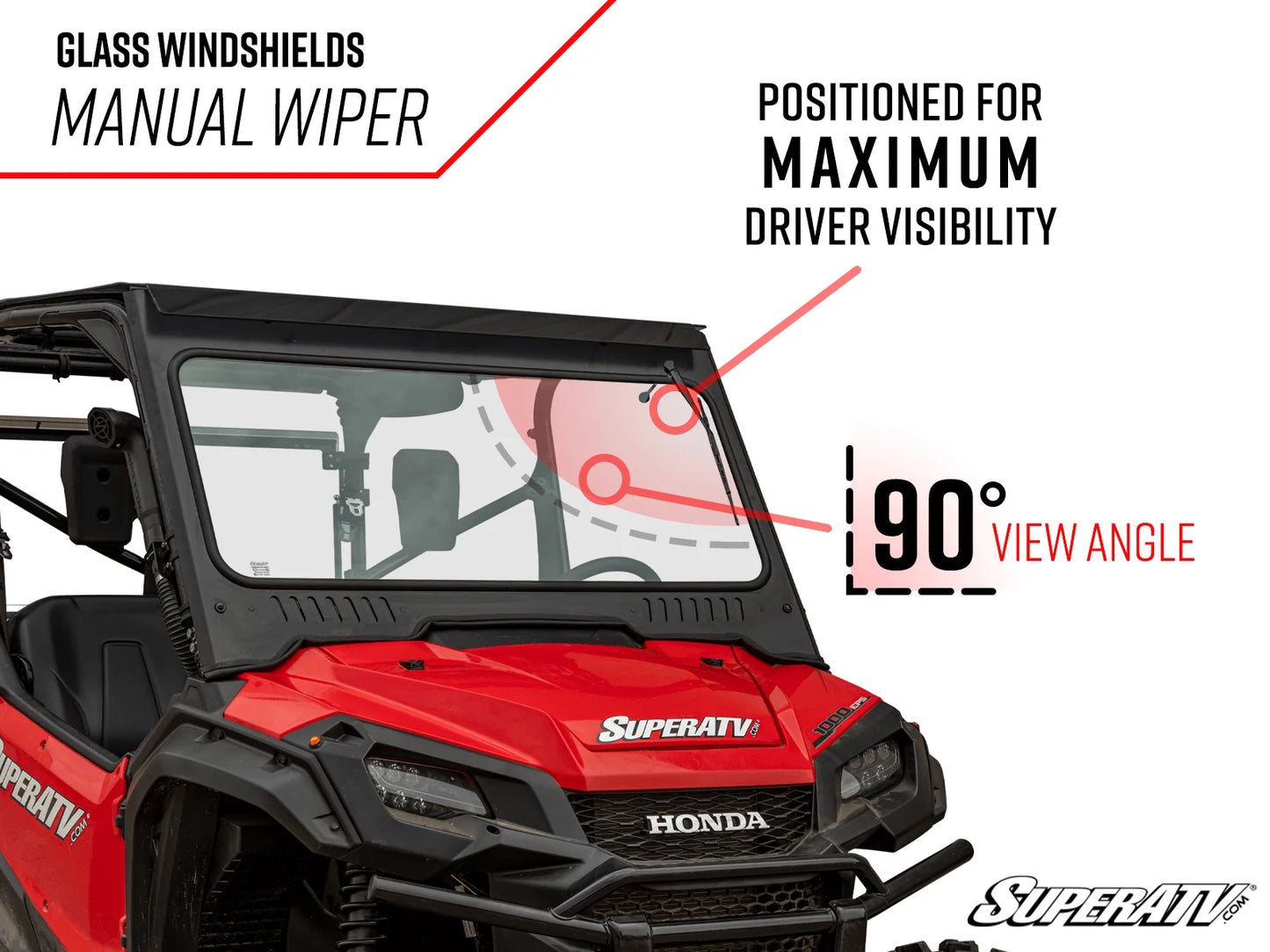 SuperATV - Honda Pioneer 1000 Glass Windshield