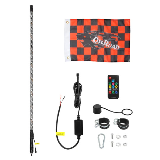 RGB LED WHIP LIGHT | REMOTE CONTROLLED - 4 FT