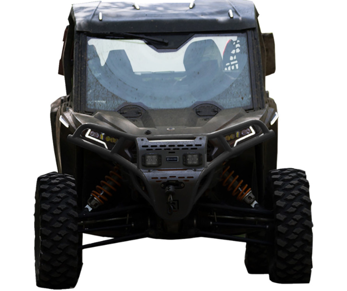 Ravek - Front Bumper/Skid Plate with White Lights - Black - RZR XP 1000