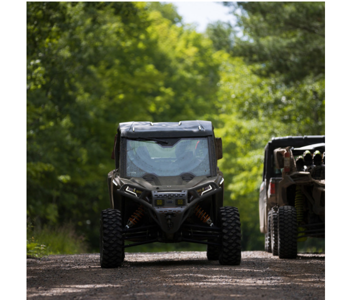 Ravek - Front Bumper/Skid Plate with Amber Lights - Black - Polaris - RZR XP 1000