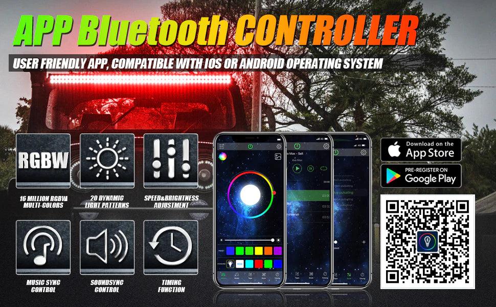 Auxbeam® V-PRO Series RGBW Color Changing Off Road LED Light Bars