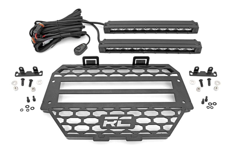 Rough Country - Grille Kit - 10" Black Slimline LED Pair | Polaris RZR XP 1000
