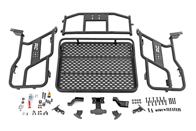 Rough Country - Tubular Rear Cargo Rack - Spare Tire Mount | Polaris RZR XP 1000