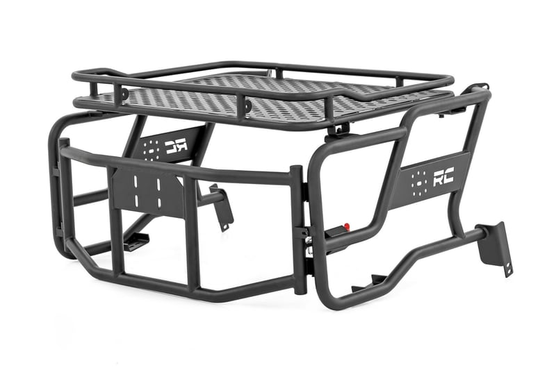 Rough Country - Tubular Rear Cargo Rack - Spare Tire Mount | Polaris RZR XP 1000