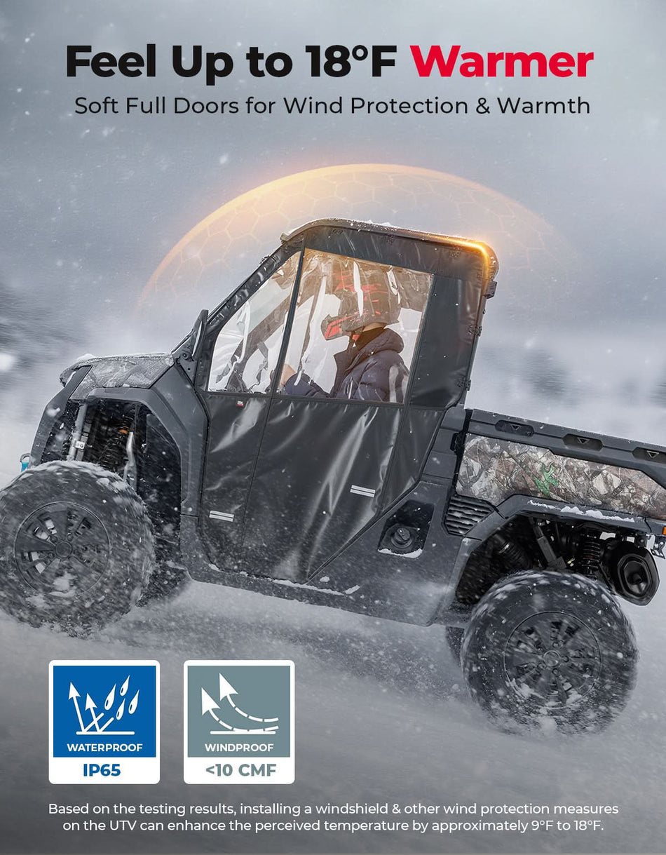 KEMIMOTO - UTV Soft Full Doors Cab Enclosure for CFMOTO UFORCE U10 Pro