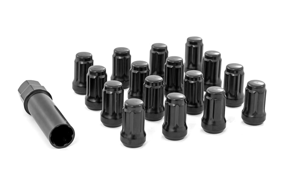 Rough Country - Lug Nut Set M12x1.5 | 16 Qty | Splined | Black
