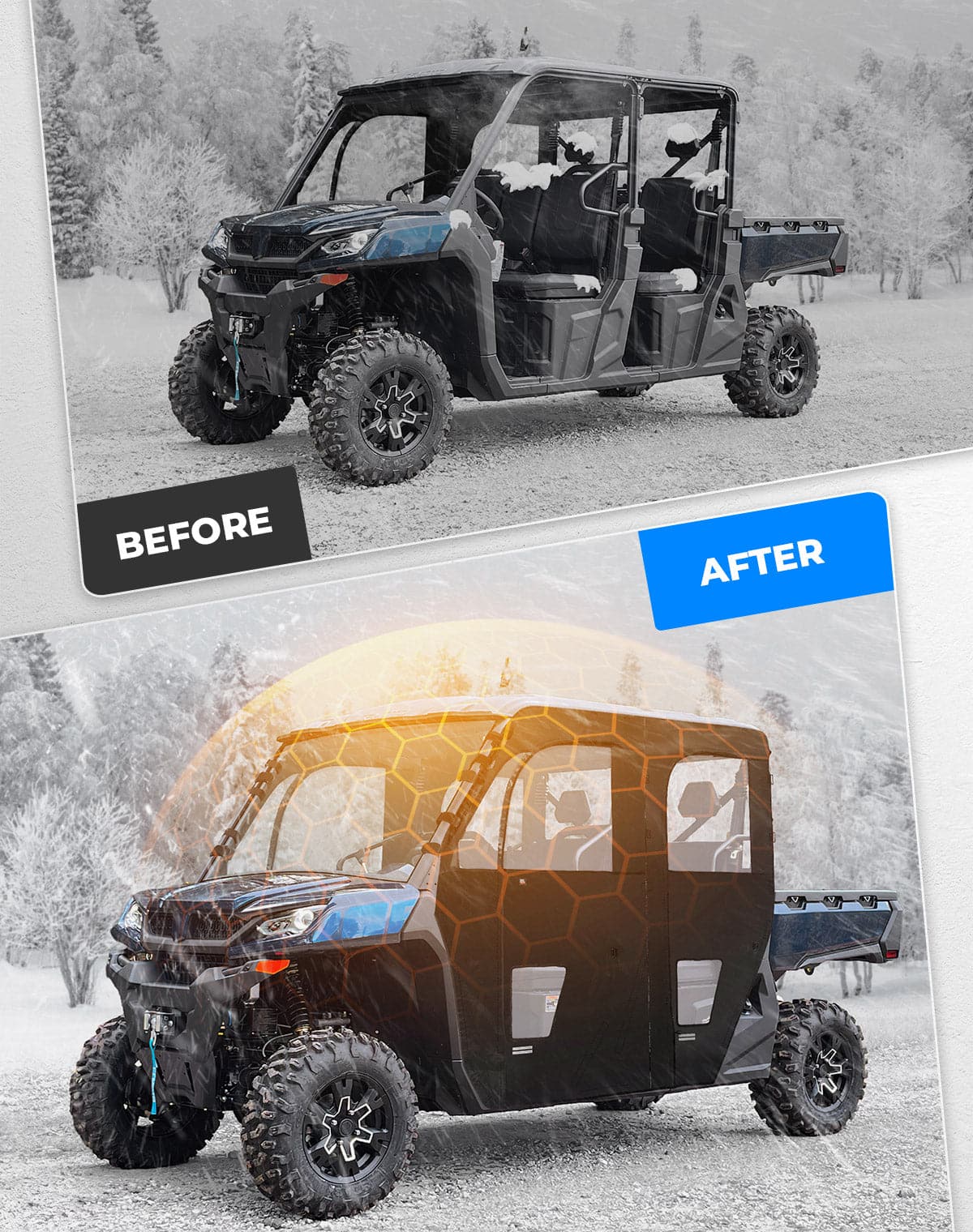 KEMIMOTO - Soft Cab Enclosure Doors for CFMOTO UForce 1000XL 2022