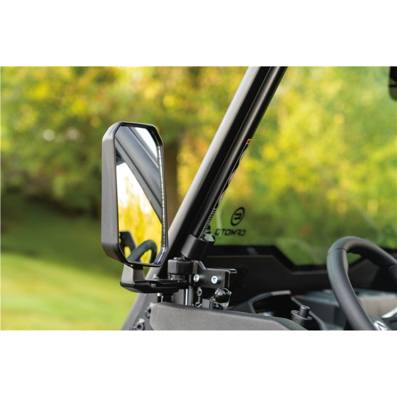 Universal ATV Rearview Side Mirrors With 10mm Clamps – Fit Honda, Kawasaki, Yamaha & More (Black)