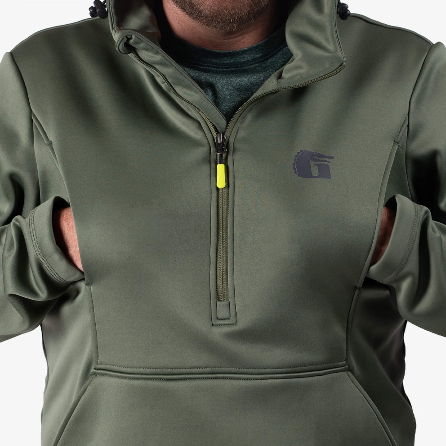 Catahoula 1/2 Zip Hoodie | Mens - Olive