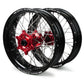 Beta - Dubya Supermoto Wheel Set Red Hub, Black Rim, Red Nips