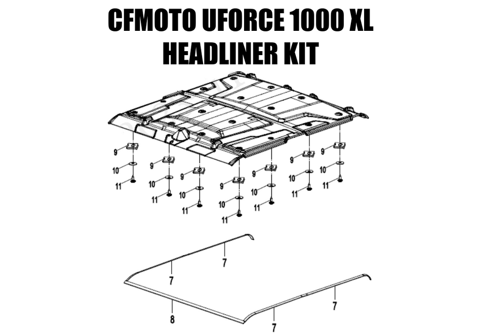 CFMOTO - UFORCE 1000 XL - FELT HEADLINER KIT