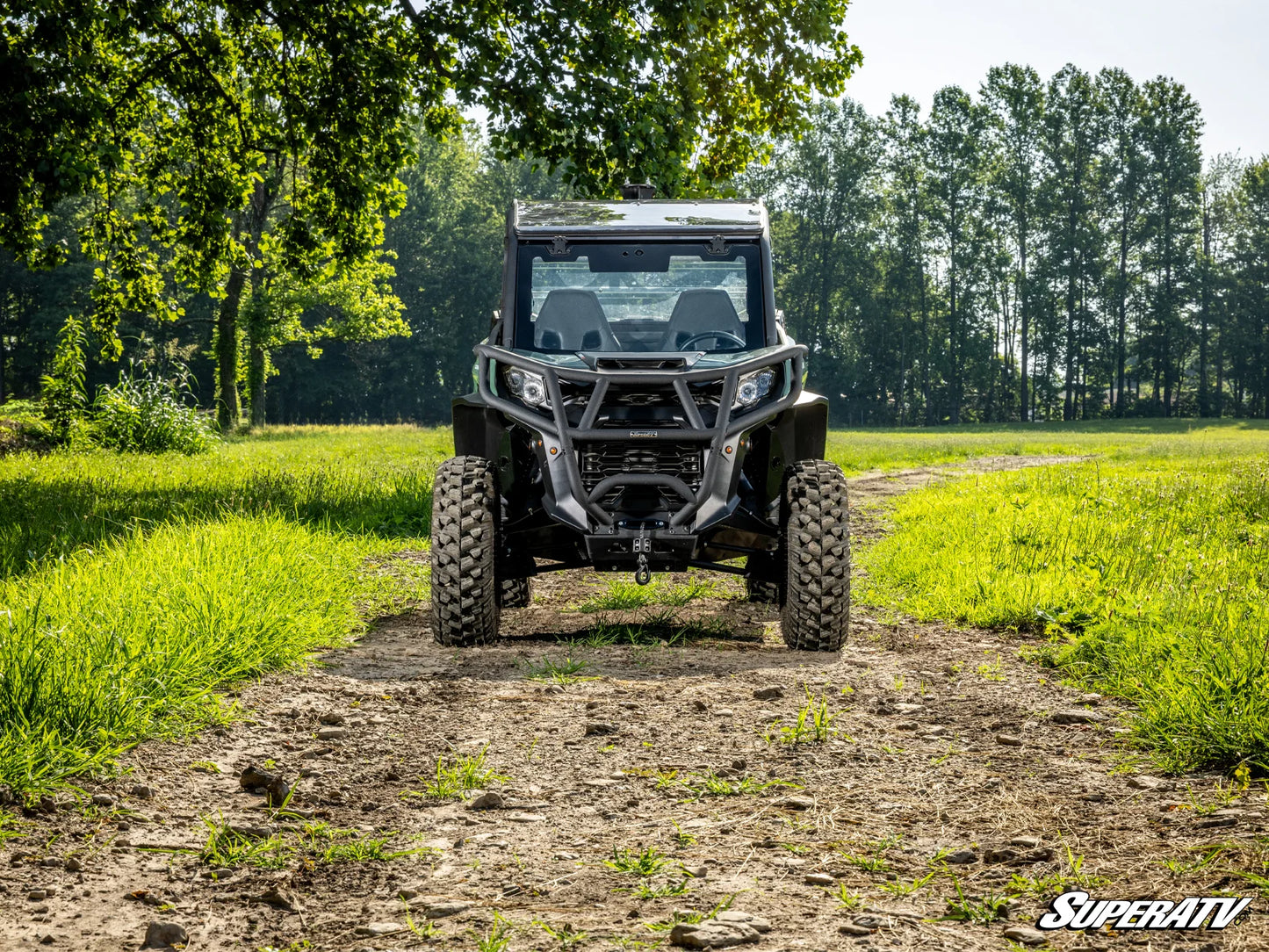 SuperATV - Can-Am Maverick Sport MaxDrive Power Flip Glass Windshield