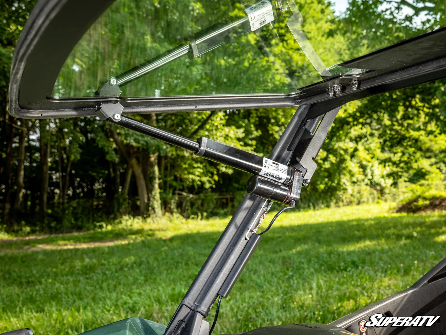 SuperATV - Can-Am Maverick Sport MaxDrive Power Flip Glass Windshield