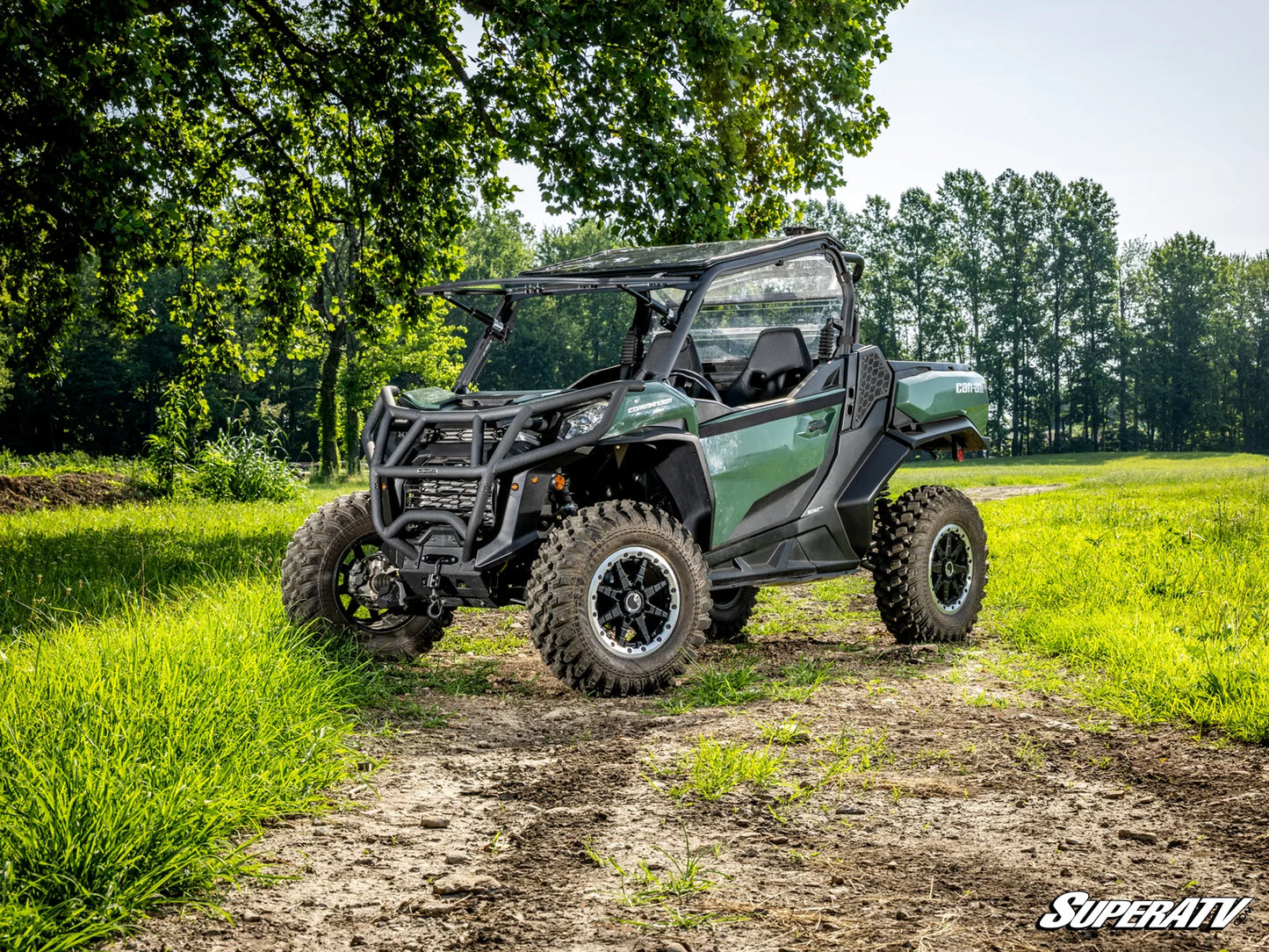 SuperATV - Can-Am Maverick Sport MaxDrive Power Flip Glass Windshield
