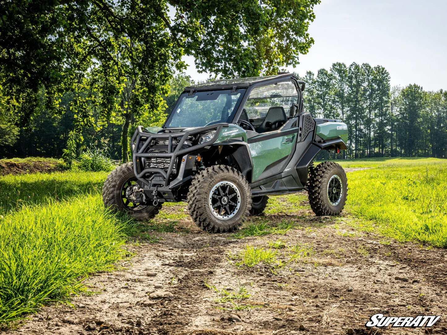 SuperATV - Can-Am Maverick Sport MaxDrive Power Flip Glass Windshield