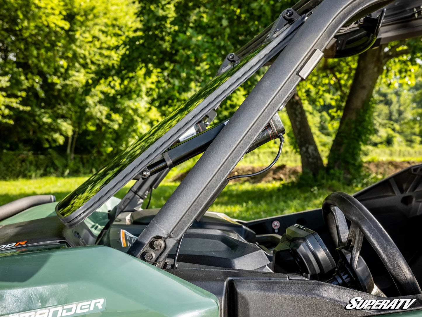 SuperATV - Can-Am Maverick Sport MaxDrive Power Flip Glass Windshield