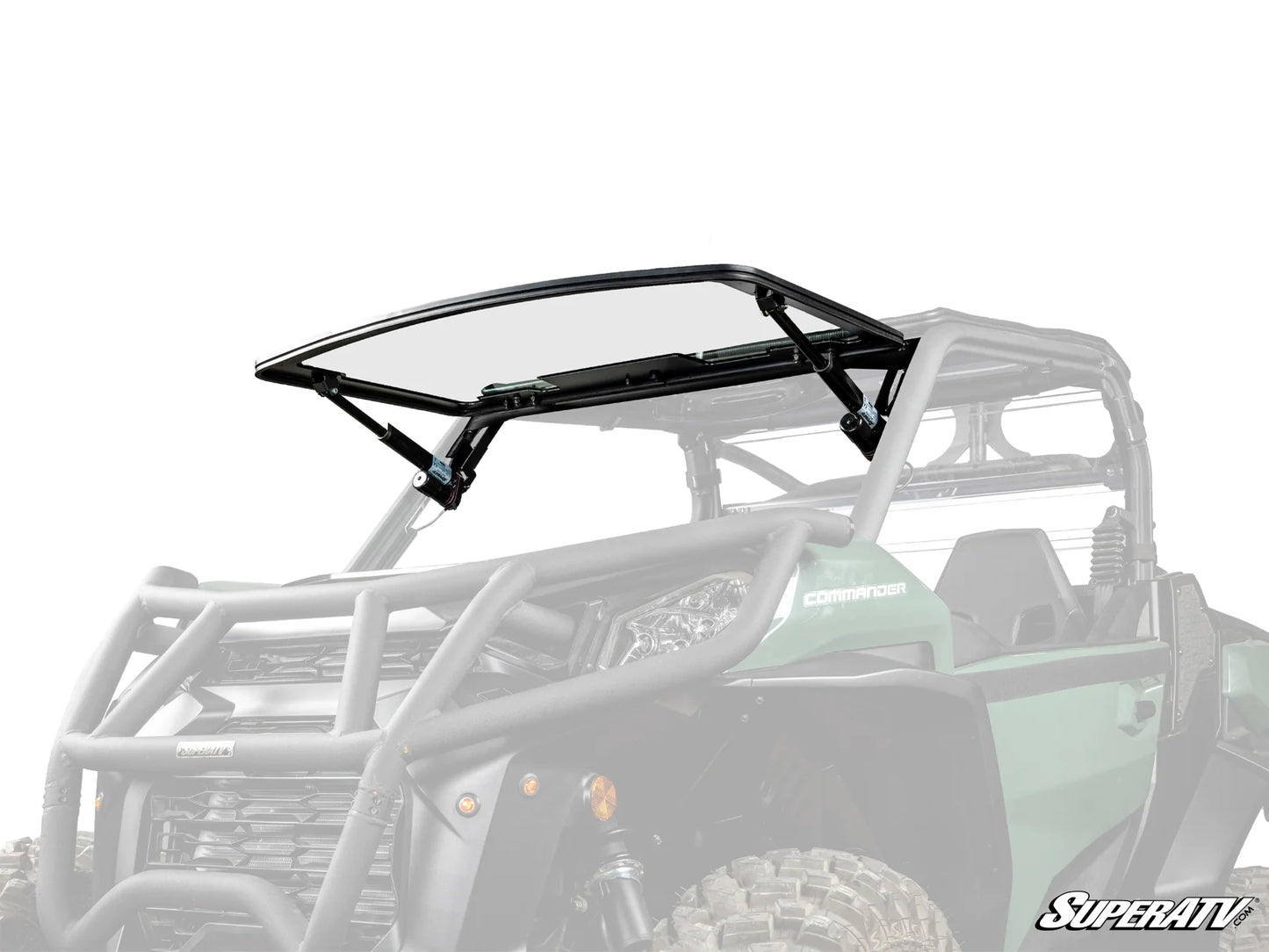 SuperATV - Can-Am Maverick Sport MaxDrive Power Flip Glass Windshield