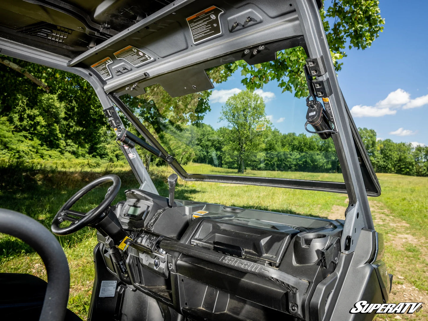 SuperATV - Can-Am Defender MaxDrive Power Flip Glass Windshield