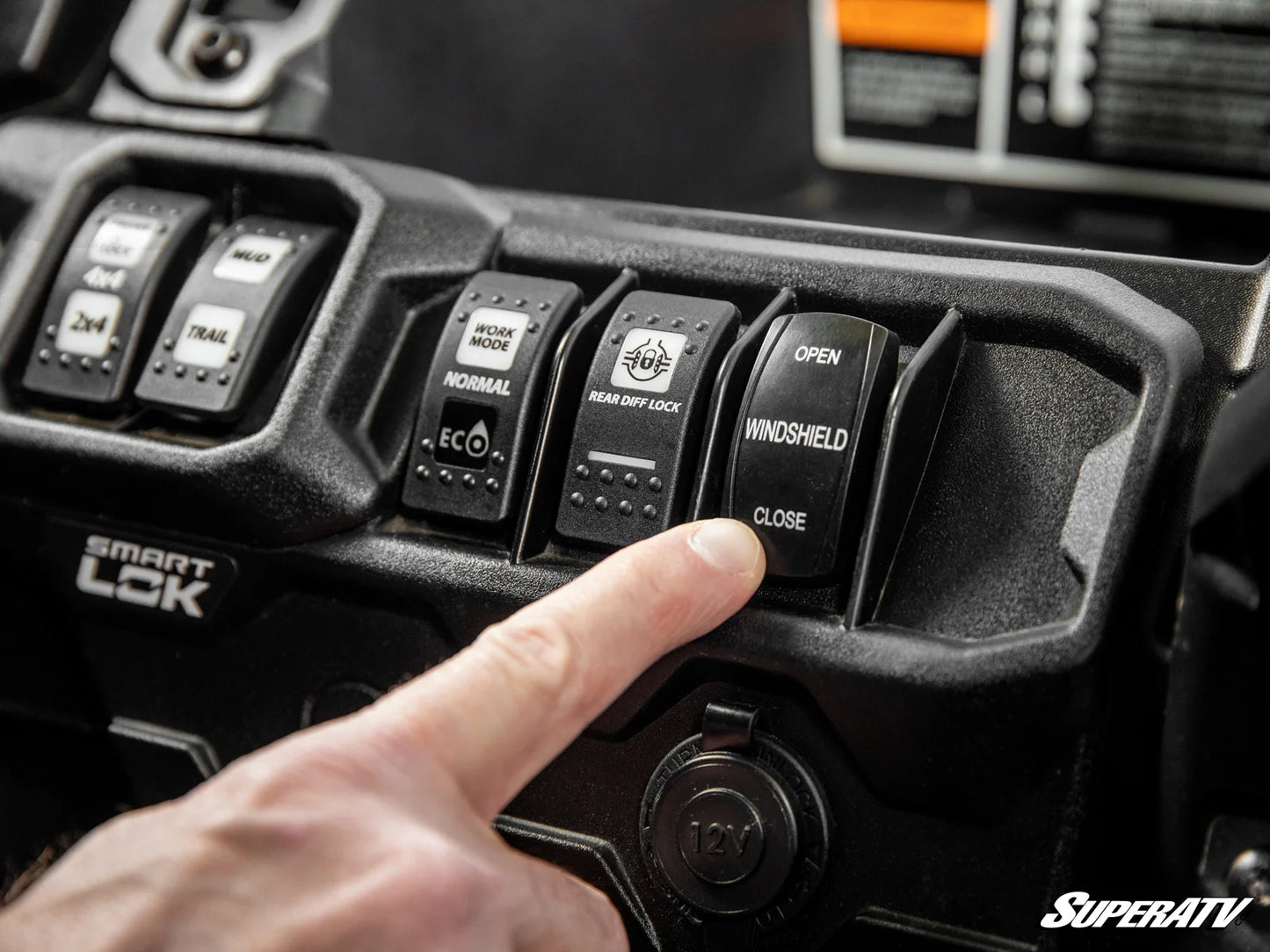 SuperATV - Can-Am Defender MaxDrive Power Flip Windshield