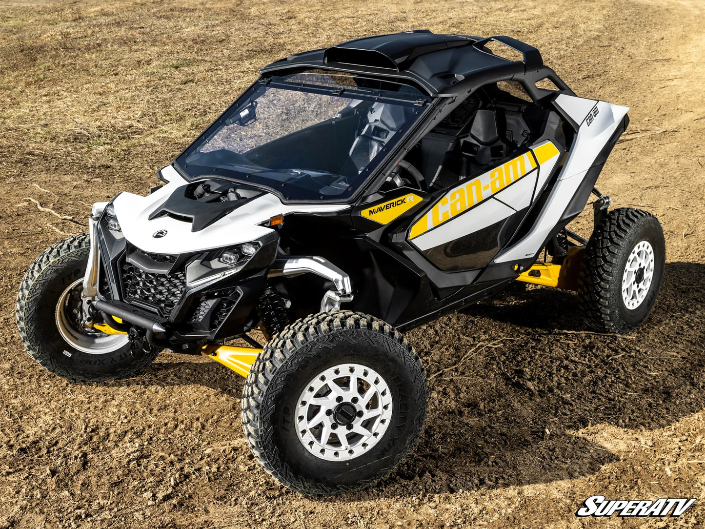 SuperATV - Can-Am Maverick R MaxDrive Power Flip Windshield
