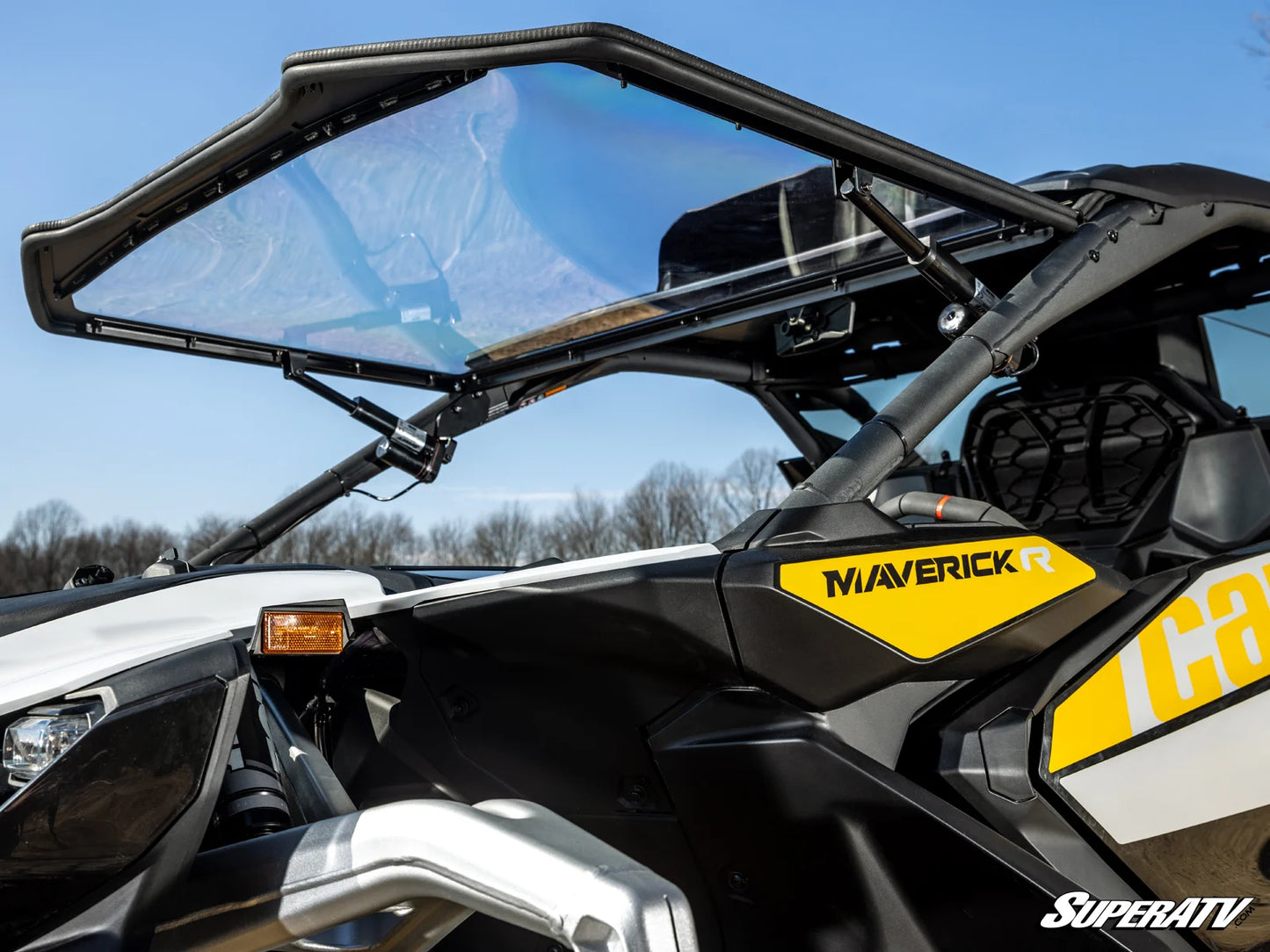 SuperATV - Can-Am Maverick R MaxDrive Power Flip Windshield