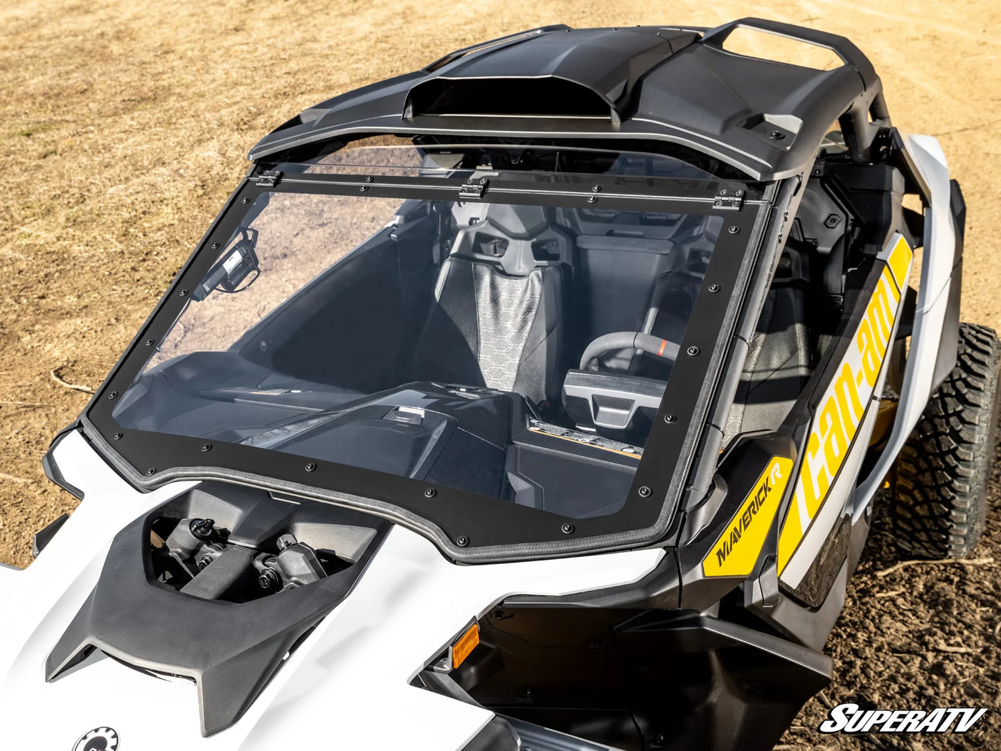 SuperATV - Can-Am Maverick R MaxDrive Power Flip Windshield