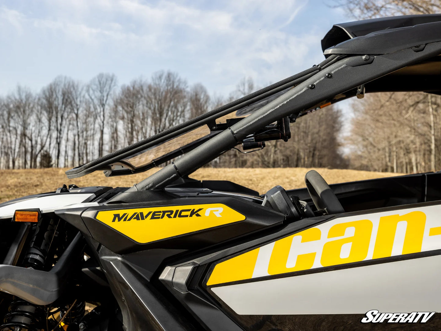 SuperATV - Can-Am Maverick R MaxDrive Power Flip Windshield