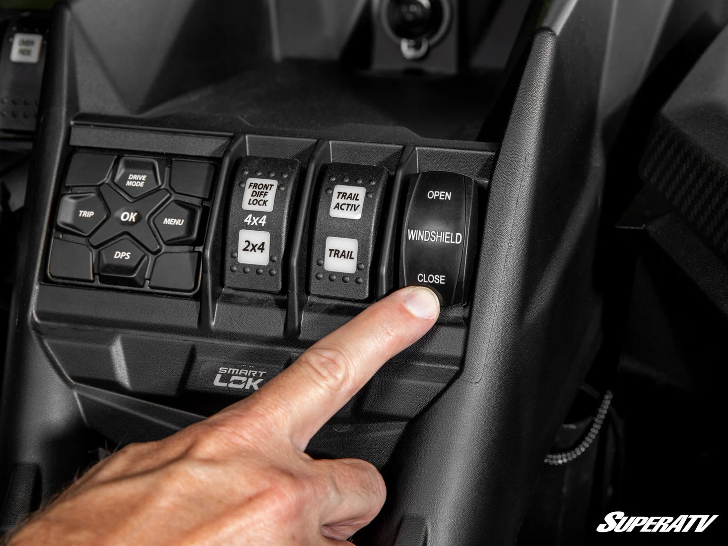 SuperATV - Can-Am Maverick X3 MaxDrive Power Flip Windshield