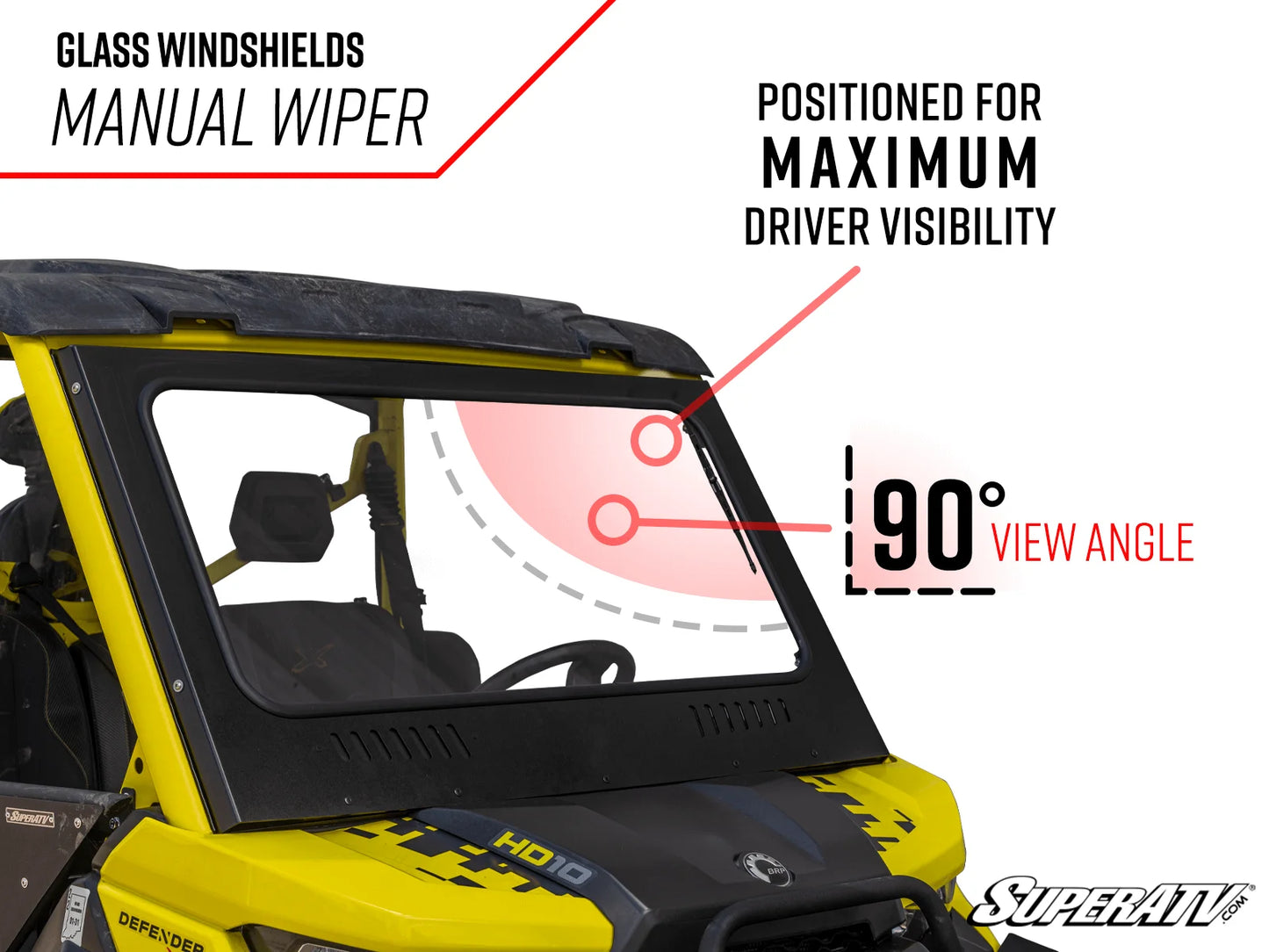SuperATV - Can-Am Defender Glass Windshield