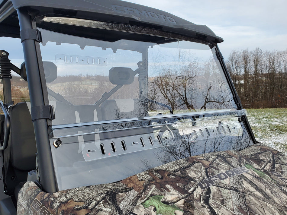 CFMoto UForce 600 - 2 Pc Scratch-Resistant Windshield with Vent and Clamp Options - 3 Star UTV