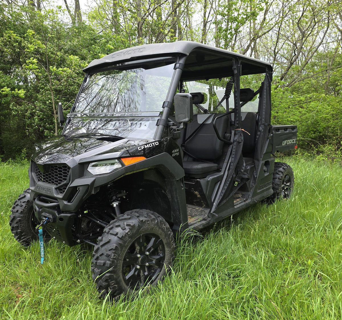 CFMoto UForce 800 XL - 2 Pc General - Purpose Windshield with Vent and Clamp Options - 3 Star UTV